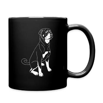 Rottweiler - Tasse einfarbig - Schwarz - Rechts