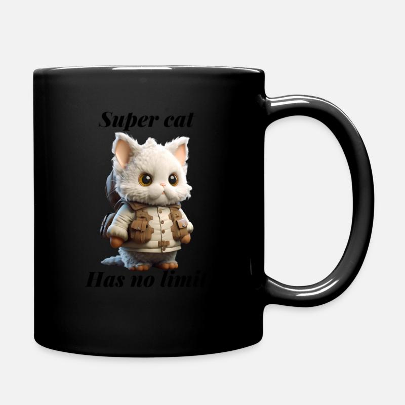 Super cat has no limit - Full Colour Mug - black