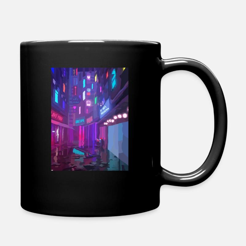 Neon City Downtown - Tasse einfarbig - Schwarz
