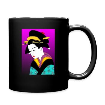 japan woman - Tasse einfarbig - Schwarz - Rechts