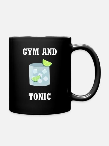 Gym und Tonic - Tasse einfarbig - Schwarz