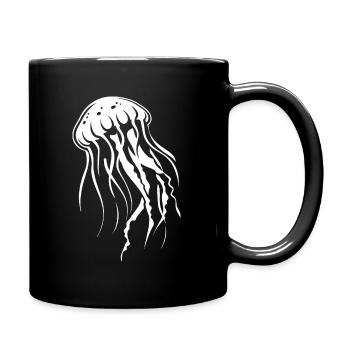 Méduses à tentacules, créatures marines - Mug uni - noir - Droite