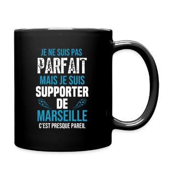 Cadeau Supporter Marseille Foot Marseillais - Mug uni - noir - Droite