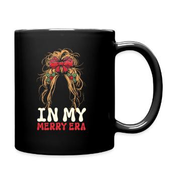 Weihnachten Xmas Spruch Winter In My Merry Era - Tasse einfarbig - Schwarz - Rechts