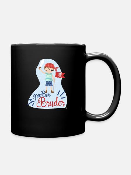 großer Bruder Pirat - Tasse einfarbig - Schwarz