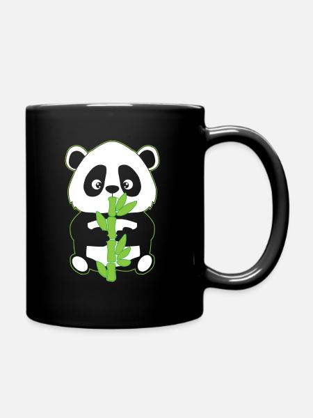 Panda en bambou - Mug uni - noir