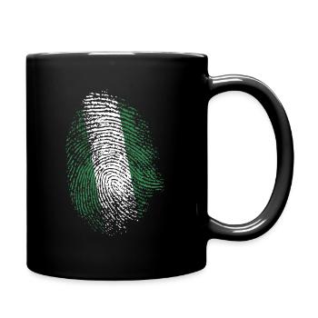 Nigeria Flag DNA Fingerprint Gift - Full Colour Mug - black - Right