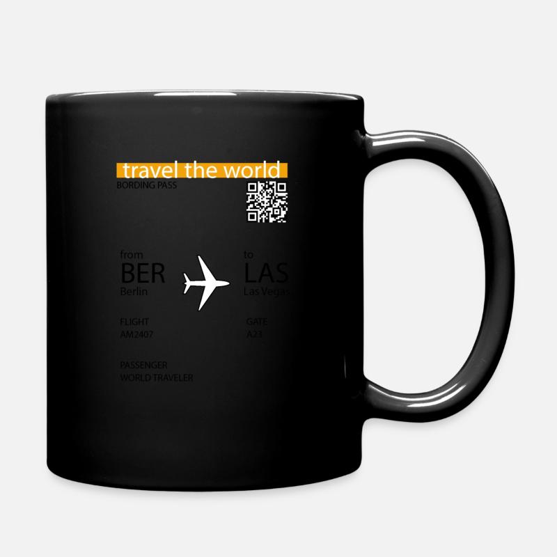 Boarding Pass - Berlin - Las Vegas - Tasse einfarbig - Schwarz