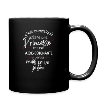 T-shirt Princesse Aide Soignante - cadeau drôle - Mug uni - noir - Droite