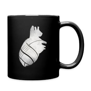 Ein Herz aus Metall - Tasse einfarbig - Schwarz - Rechts