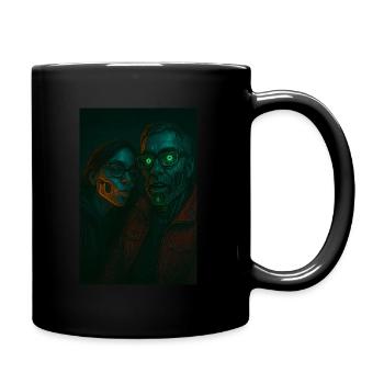 Futuristisches Grusel-Duo – Halloween Cyborg - Tasse einfarbig - Schwarz - Rechts