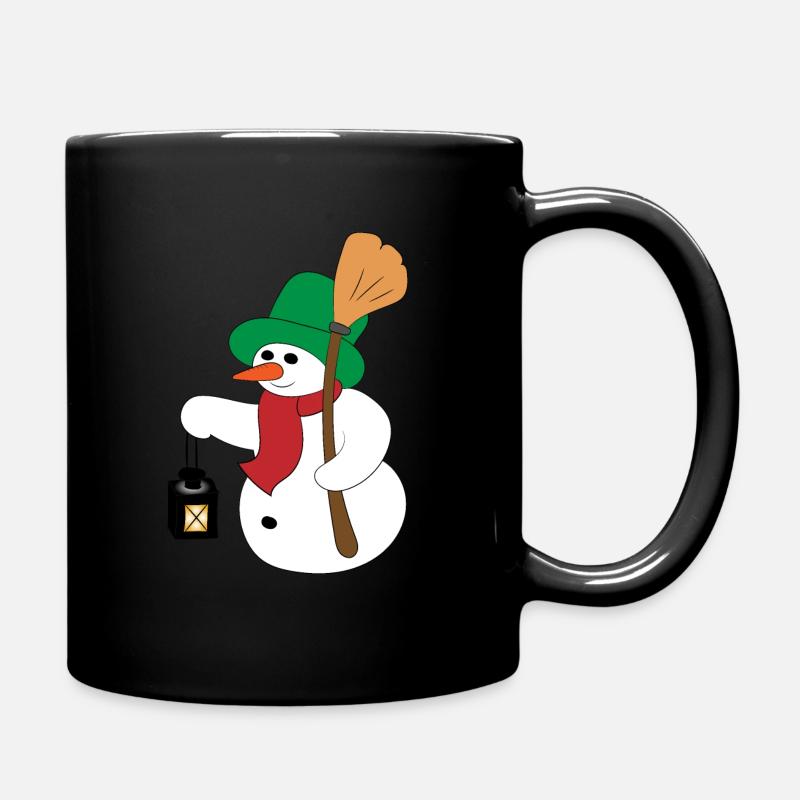 snowman - Full Colour Mug - black