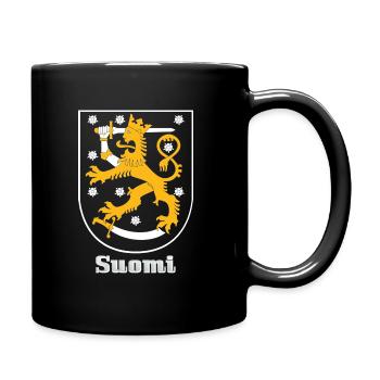 Finnland Wappen Shirt - Tasse einfarbig - Schwarz - Rechts