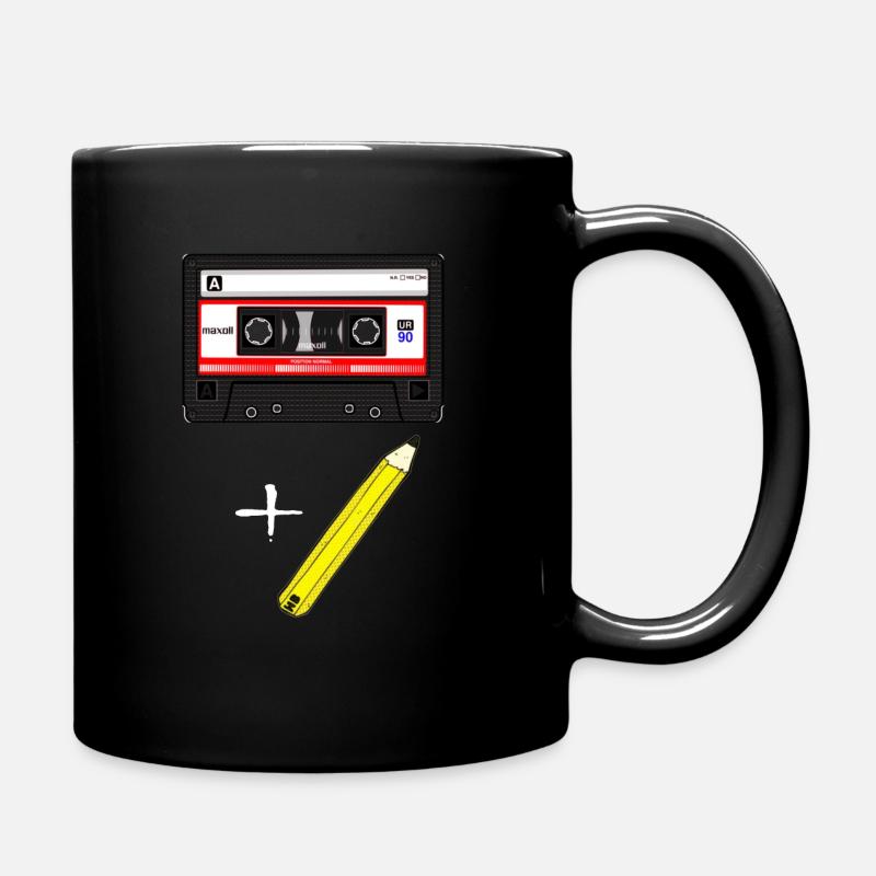 Cassette et stylo - Mug uni - noir