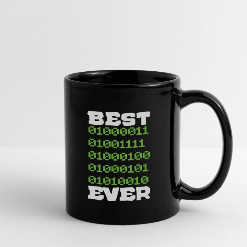 Best Coder ever Father Men Funny Nerd Tasse einfarbig