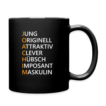 Joachim Name Geschenk - Tasse einfarbig - Schwarz - Rechts