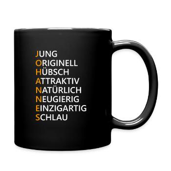 Johannes Name Geschenk - Tasse einfarbig - Schwarz - Rechts