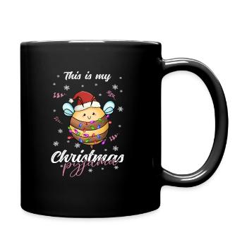 Biene Pyjama Weihnachten Schlafen - Tasse einfarbig - Schwarz - Rechts