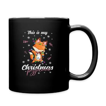 Fuchs Pyjama Weihnachten Schlafen - Tasse einfarbig - Schwarz - Rechts