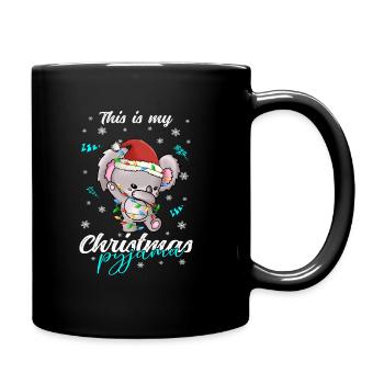 Elefant Pyjama Weihnachten Schlafen - Tasse einfarbig - Schwarz - Rechts