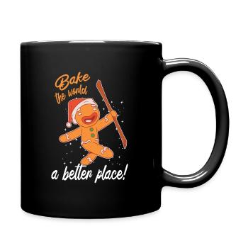 Christmas Bake Bake The World A Better Place - Full Colour Mug - black - Right