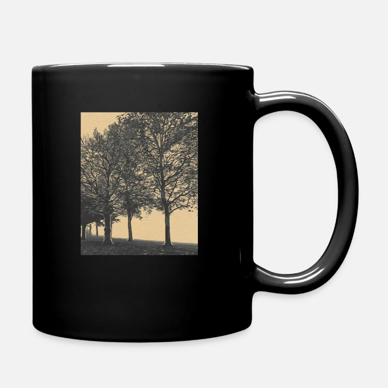 vintage trees - Tasse einfarbig - Schwarz