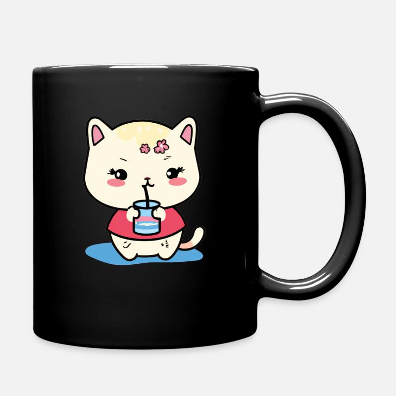 Cute cat - Full Colour Mug - black