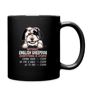 Ohne Englischer Schäferhund ist alles doof - Tasse einfarbig - Schwarz - Rechts