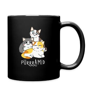 Purrramid Cat Funny Animal Puns - Full Colour Mug - black - Right