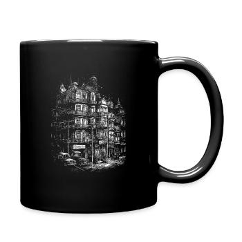 Kubanisches Großstadt Flair als Relief - Tasse einfarbig - Schwarz - Rechts