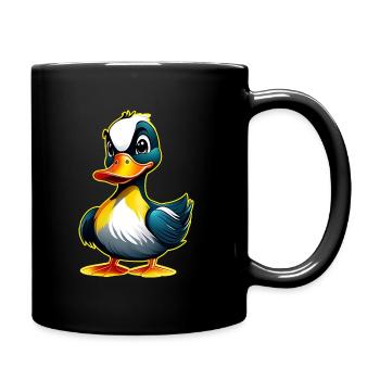 Mignon petit canard joueur - Mug uni - noir - Droite