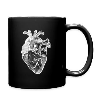 coeur anatomique vintage illustration - Mug uni - noir - Droite