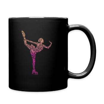 Eislaufen Geschenk Schlittschuhlaufen Eiskunstlauf - Tasse einfarbig - Schwarz - Rechts