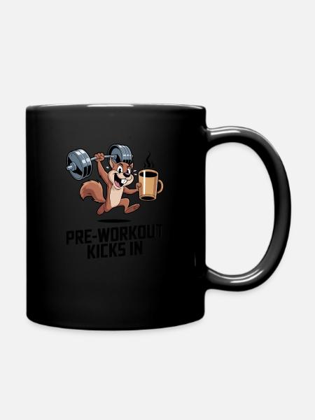 Pre Workout Kicks In - Tasse einfarbig - Schwarz
