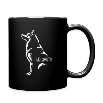 Malamute Silhouette Sled Dogs Dog Wilsigns - Full Colour Mug - black - Right