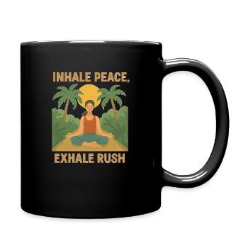 Rooted & Free - Tasse einfarbig - Schwarz - Rechts