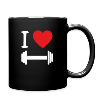 J’adore l’haltère BLANC - Mug uni - noir - Droite