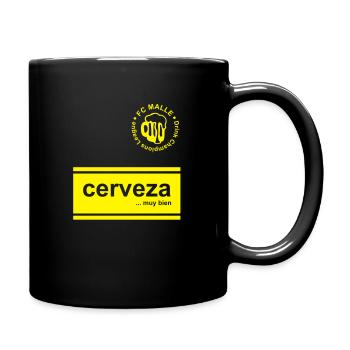 Cerveza - muy bien - FC Malle Vorderseite - Tasse einfarbig - Schwarz - Rechts