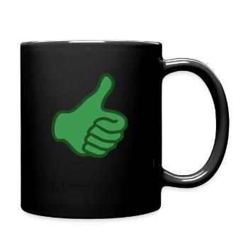 Daumen hoch - Tasse einfarbig - Schwarz - Rechts