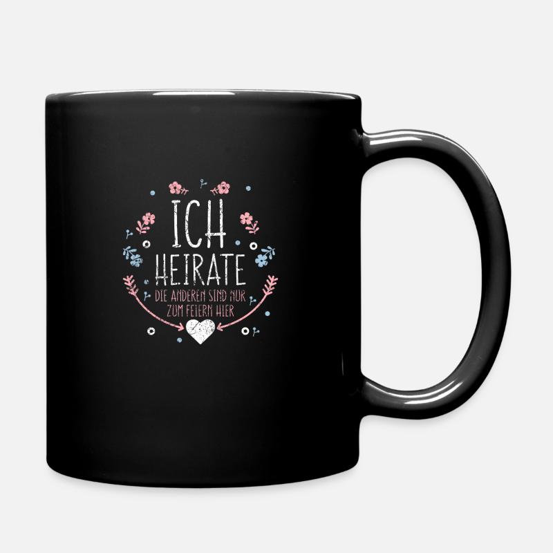 heiraten Hochzeit Ehe Ehepaar Glück Geschenk JGA - Tasse einfarbig - Schwarz