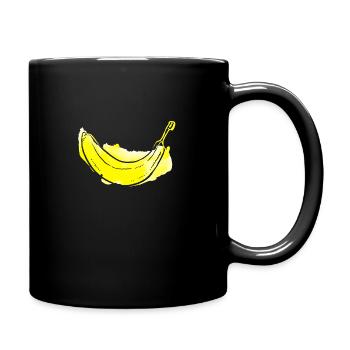 Banana fruit fruit gift delicious peel yellow - Full Colour Mug - black - Right