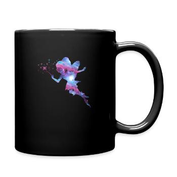 Fee Silhouette gute Fee Elfe Geschenk Märchen - Tasse einfarbig - Schwarz - Rechts