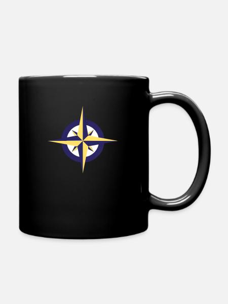 Windrose - Tasse einfarbig - Schwarz