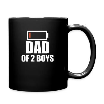 Batterie vide - Père de 2 gars - Mug uni - noir - Droite