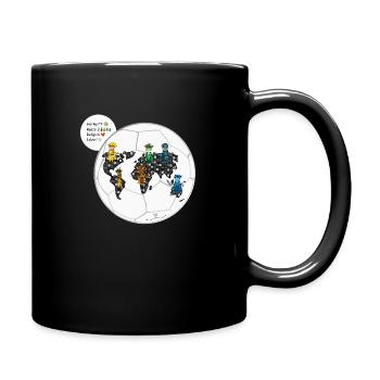Fußball verbindet Welten- Die Hüter von Orbis - Tasse einfarbig - Schwarz - Rechts