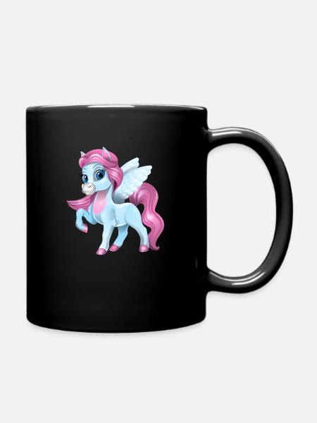 Einhorn - Tasse einfarbig - Schwarz