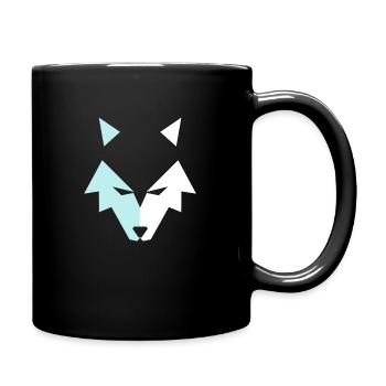 Lowboly Abstrakter Wolf, Vater des besten Freundes - Tasse einfarbig - Schwarz - Rechts