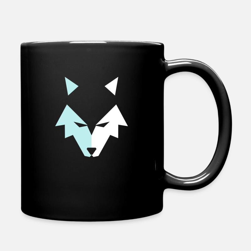 Lowboly Abstrakter Wolf, Vater des besten Freundes - Tasse einfarbig - Schwarz