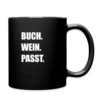 Buch - Tasse einfarbig - Schwarz - Rechts