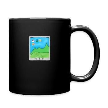 Tablette Handy Smartphone Logo Design Grafik Bild - Tasse einfarbig - Schwarz - Rechts